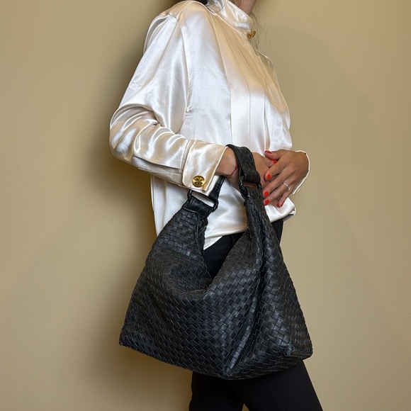 Bottega Veneta Nappa Intrecciato Sloane Hobo Ferro Black - Picture 7 of 11